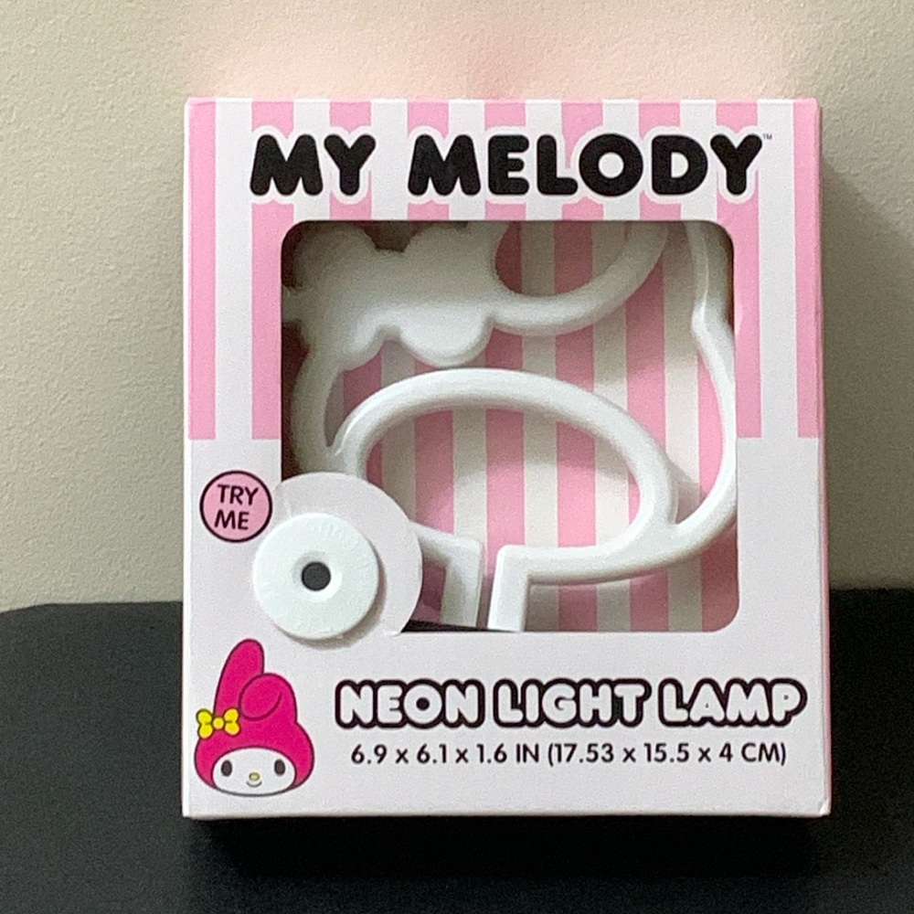MY MELODY BY SANRIO NEON LIGHT LAMP NEW 6.9 x 6.1 x 1.6”